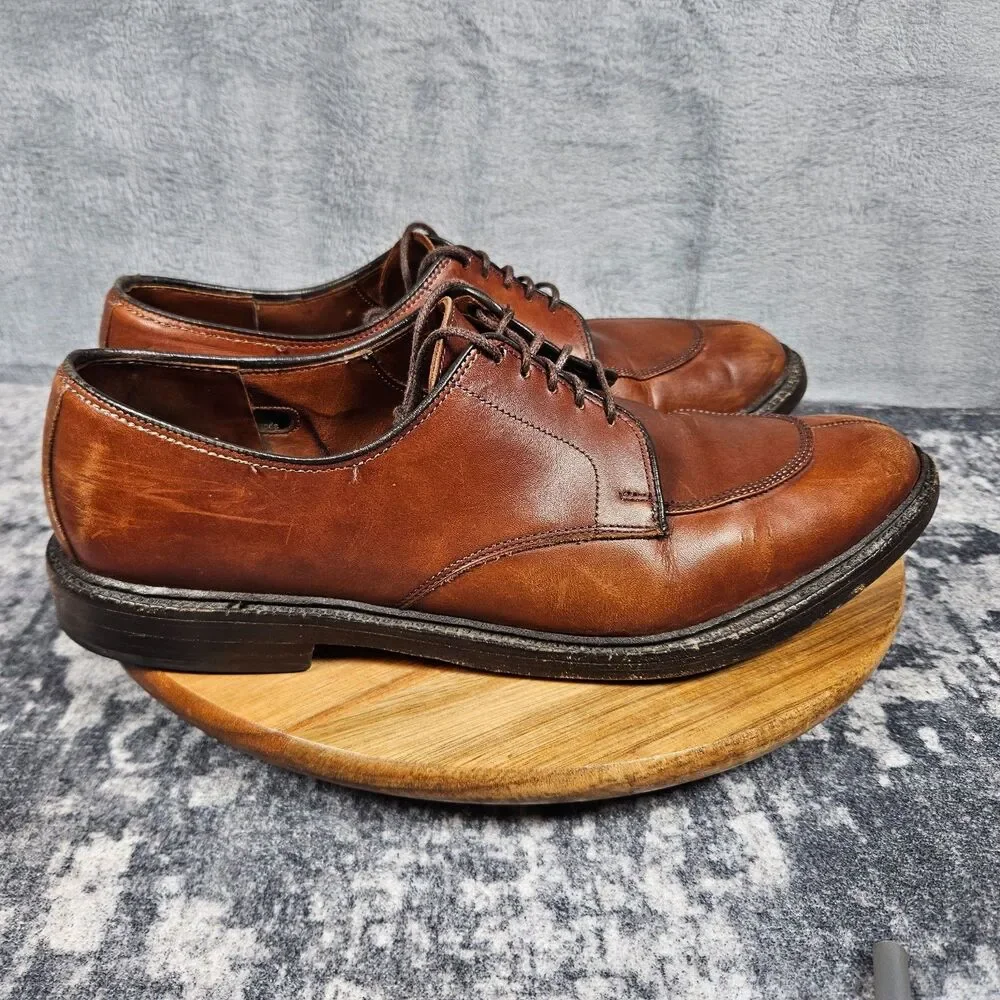 Allen Edmonds Mens Walton Oxford Size 11 D Brown Leather Split Toe Dress Shoe